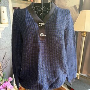 Karen Scott women’s Navy and Black and black and white V-Neck Sweater 2